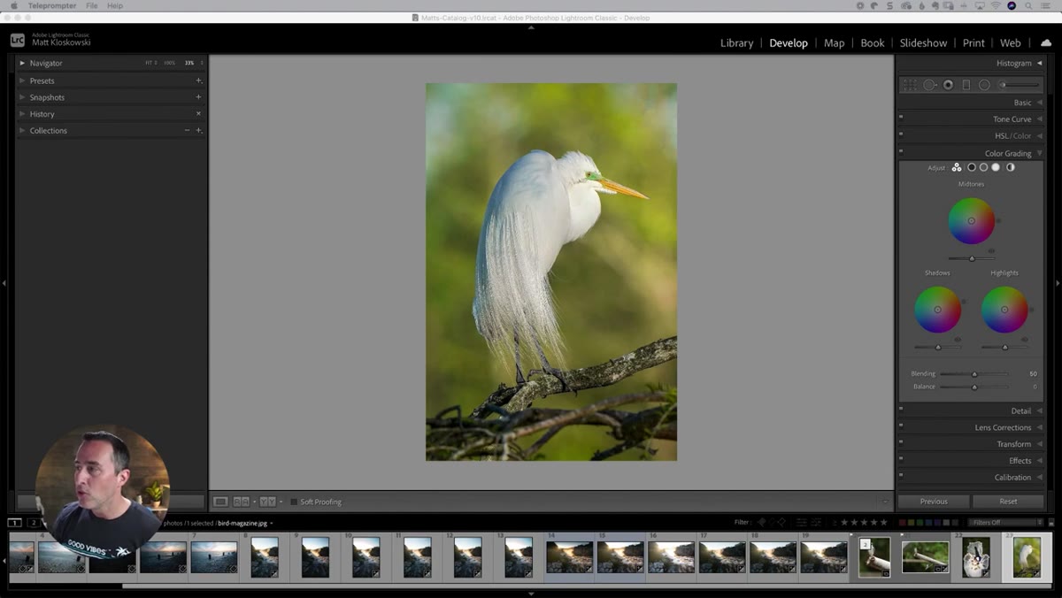 Color Grading panel open in Lightroom Classic Develop module