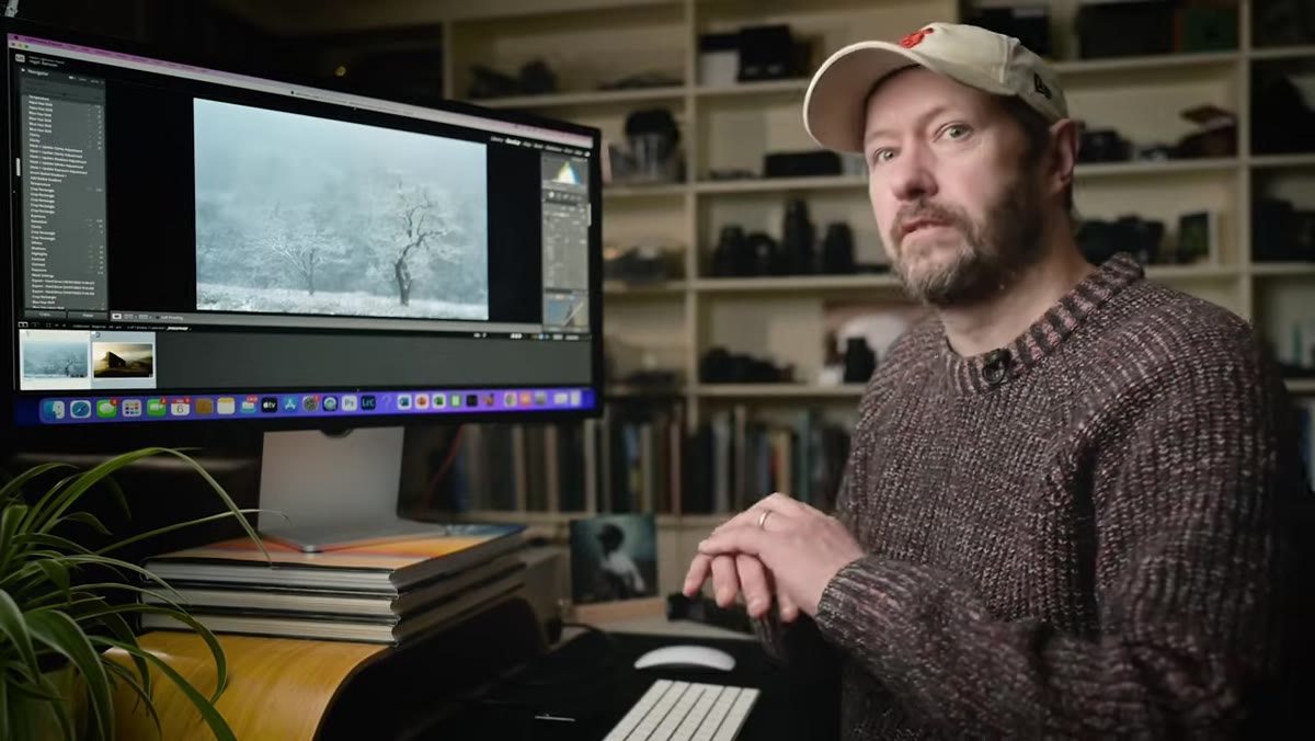 Basic panel sliders adjusted on the snow scene