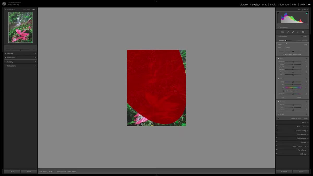Feather slider set to approximately 75 in radio gradient panel