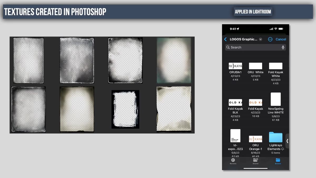 Graphic watermark file selected and positioned on the photo