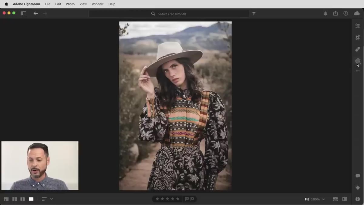 Masking icon highlighted in Lightroom&rsquo;s right toolbar