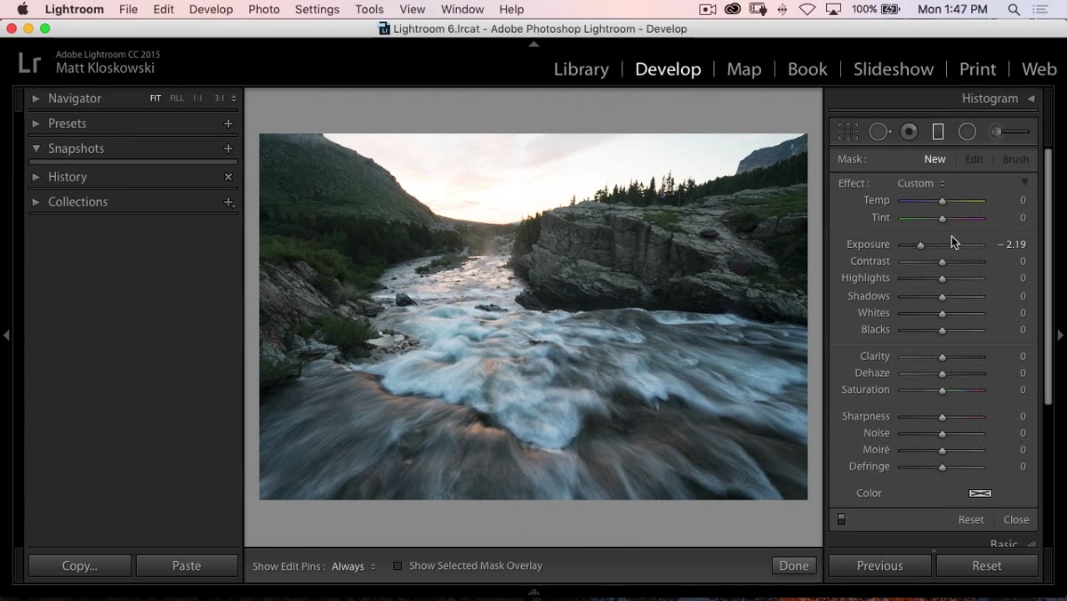 Graduated filter icon selected in Lightroom&rsquo;s toolbar