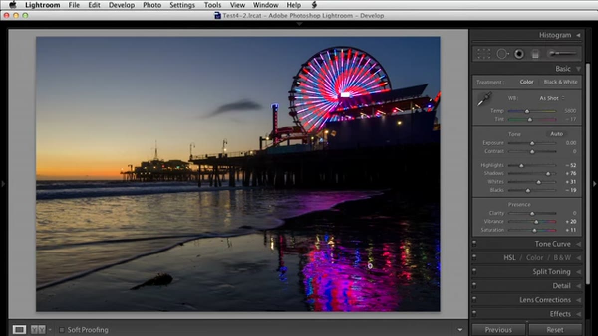 Landscape photo shown at &ldquo;As Shot&rdquo; white balance in Develop module