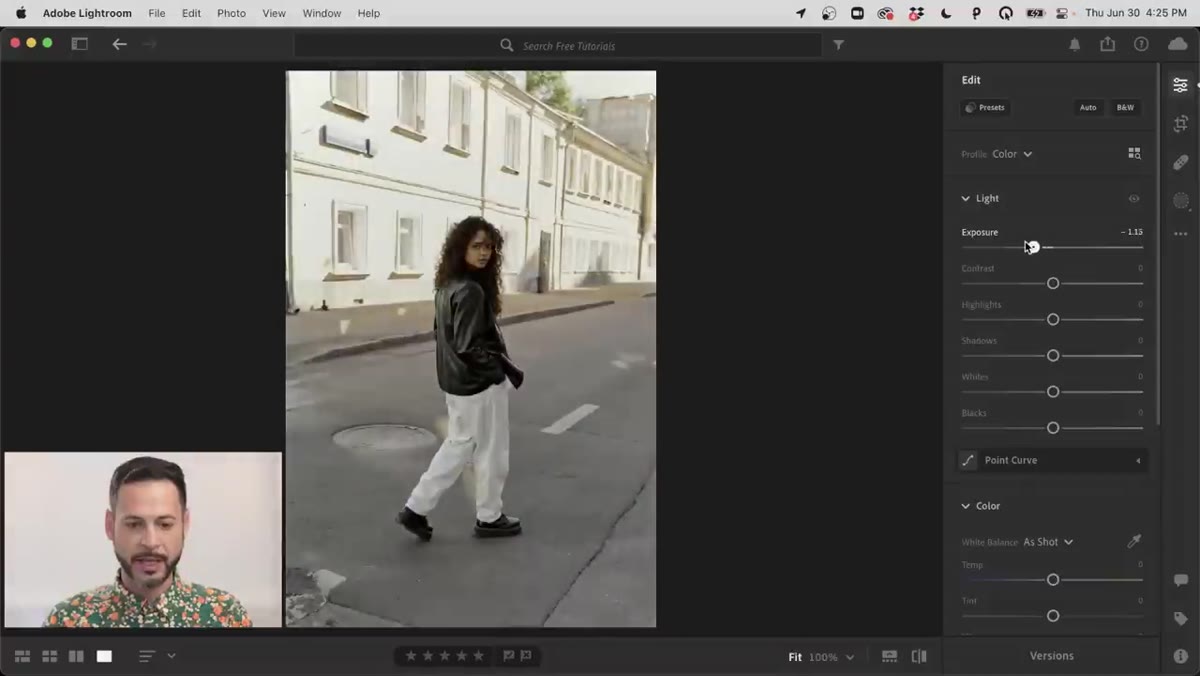 Dragging the exposure slider causes subject to go dark