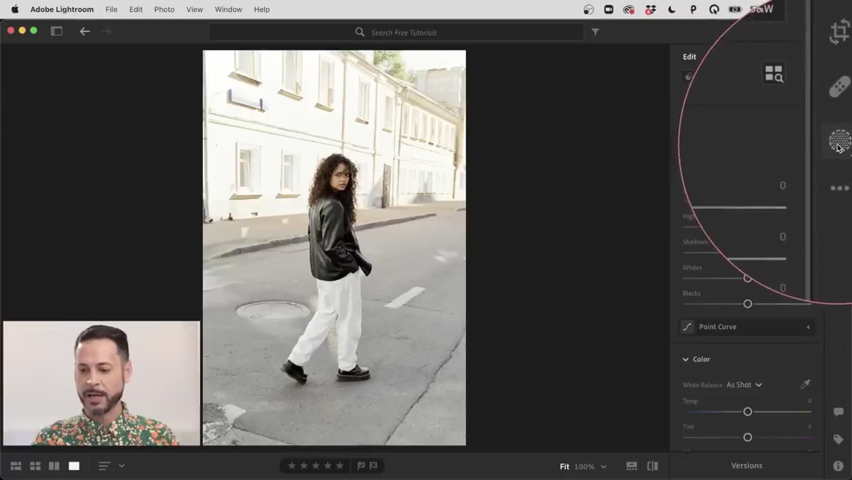 Clicking the Masks panel and choosing Select Subject