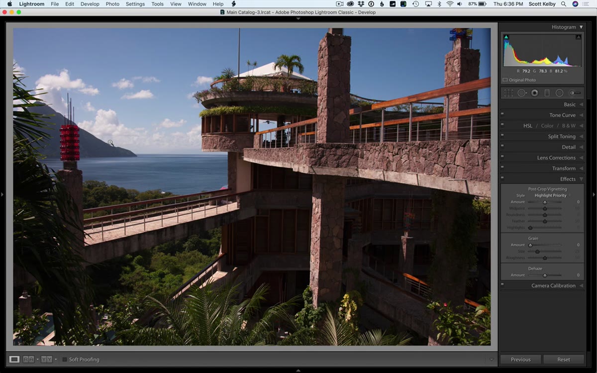 Lens Corrections panel with Enable Profile Correction toggled on