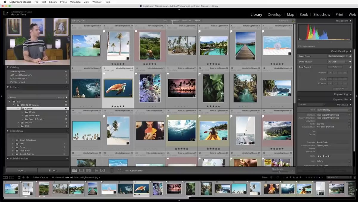 Library filter bar open with color attribute options visible