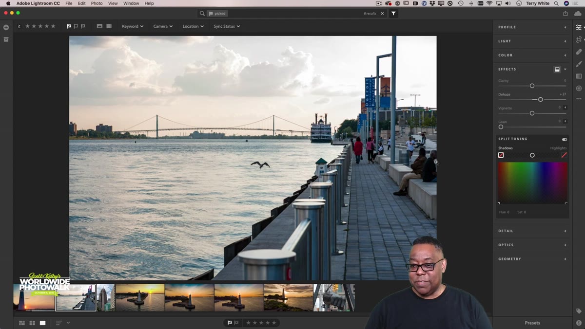 Crop tool repositioned to remove figure on the left edge of frame