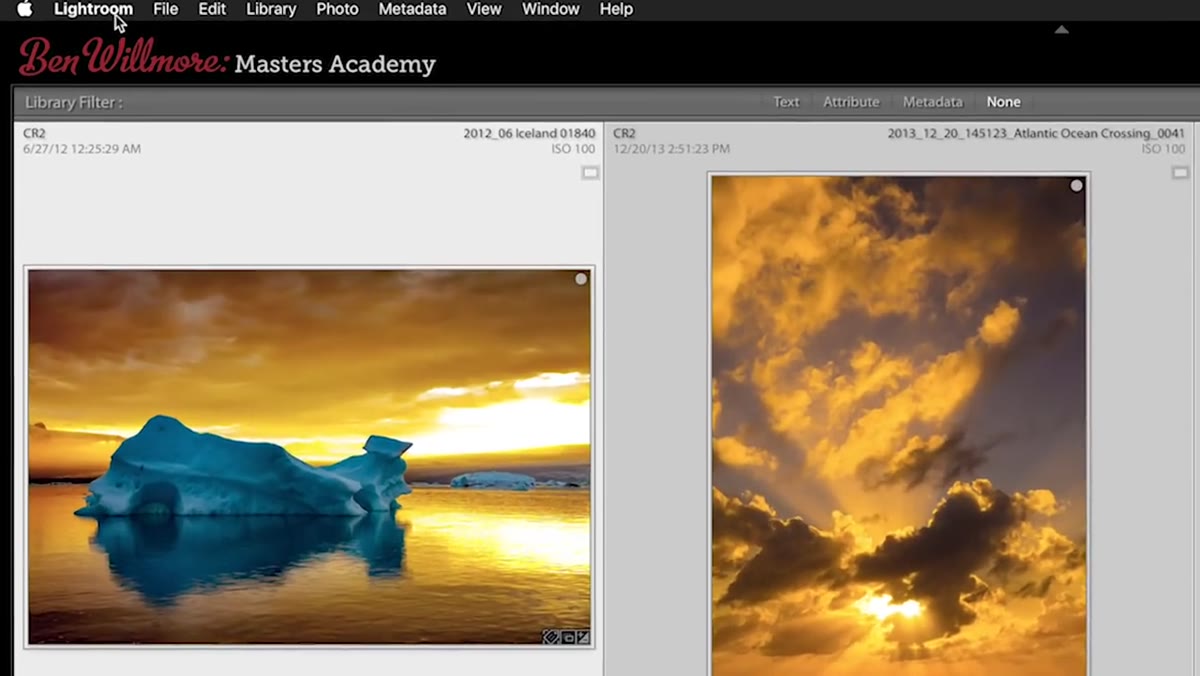 Navigating to the Edit Watermarks menu option in Lightroom