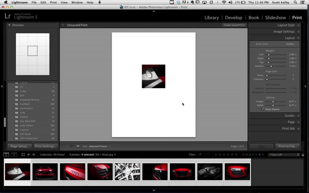 Page Setup dialog with custom 24 by 30 inch dimensions