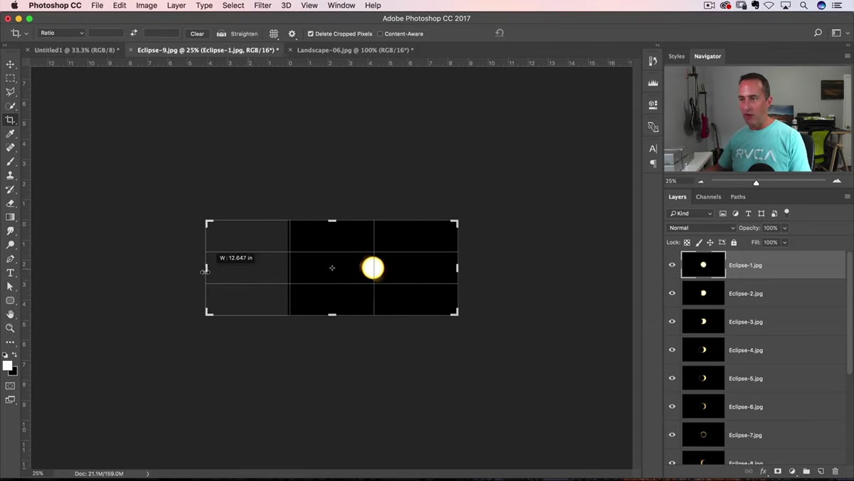 Individual eclipse phase layers being repositioned on expanded canvas