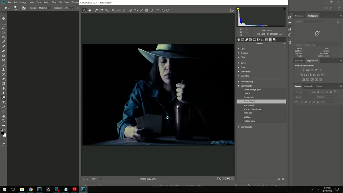 New Profile dialog box open in Adobe Camera Raw