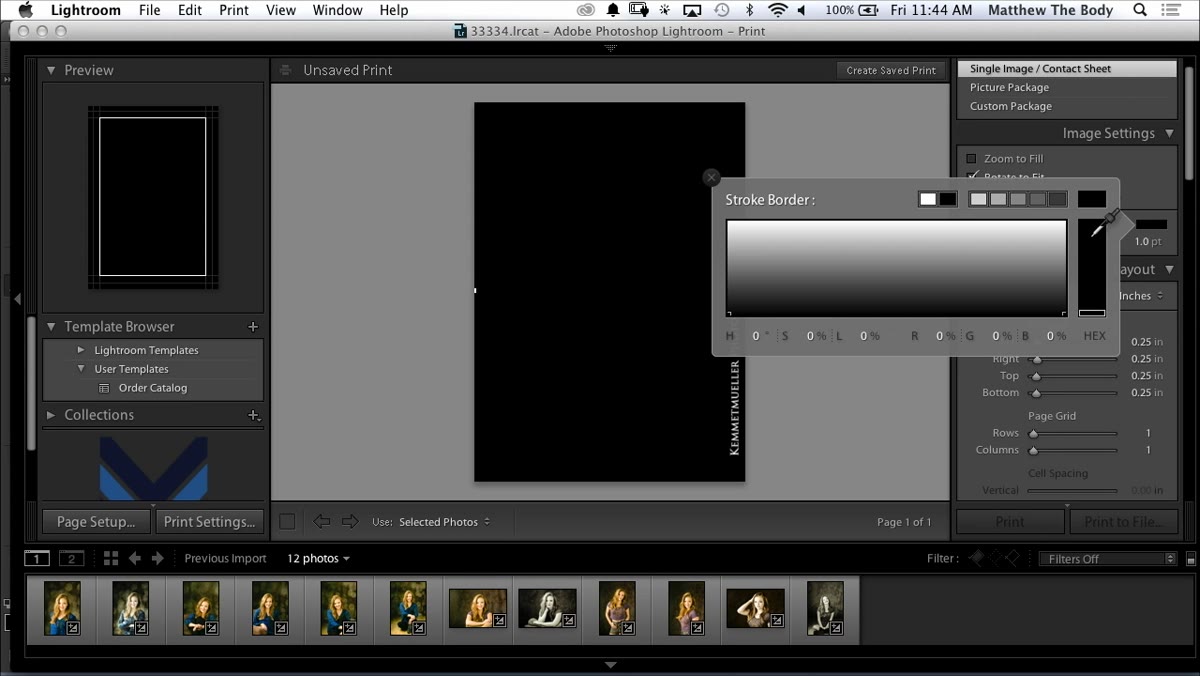 White border stroke applied to image cells in layout