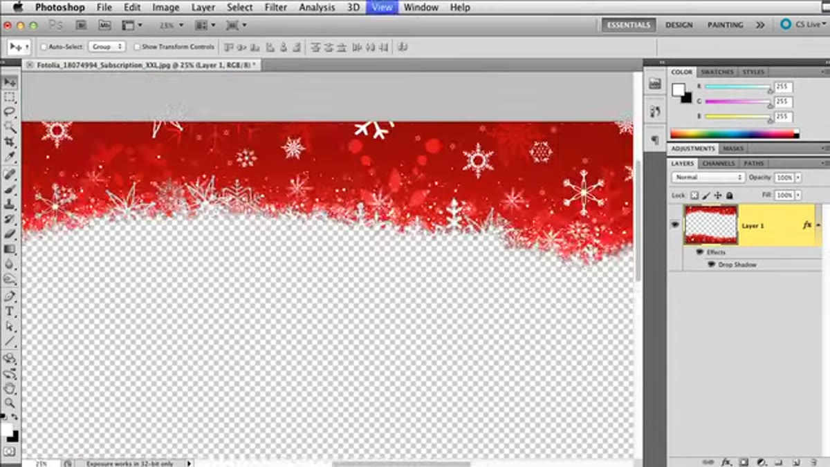 Background layer being dragged to trash leaving transparent canvas