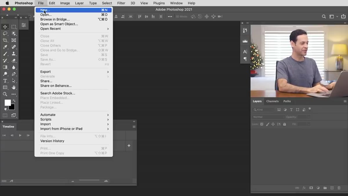 Navigating to File > Open to load an MP4 video