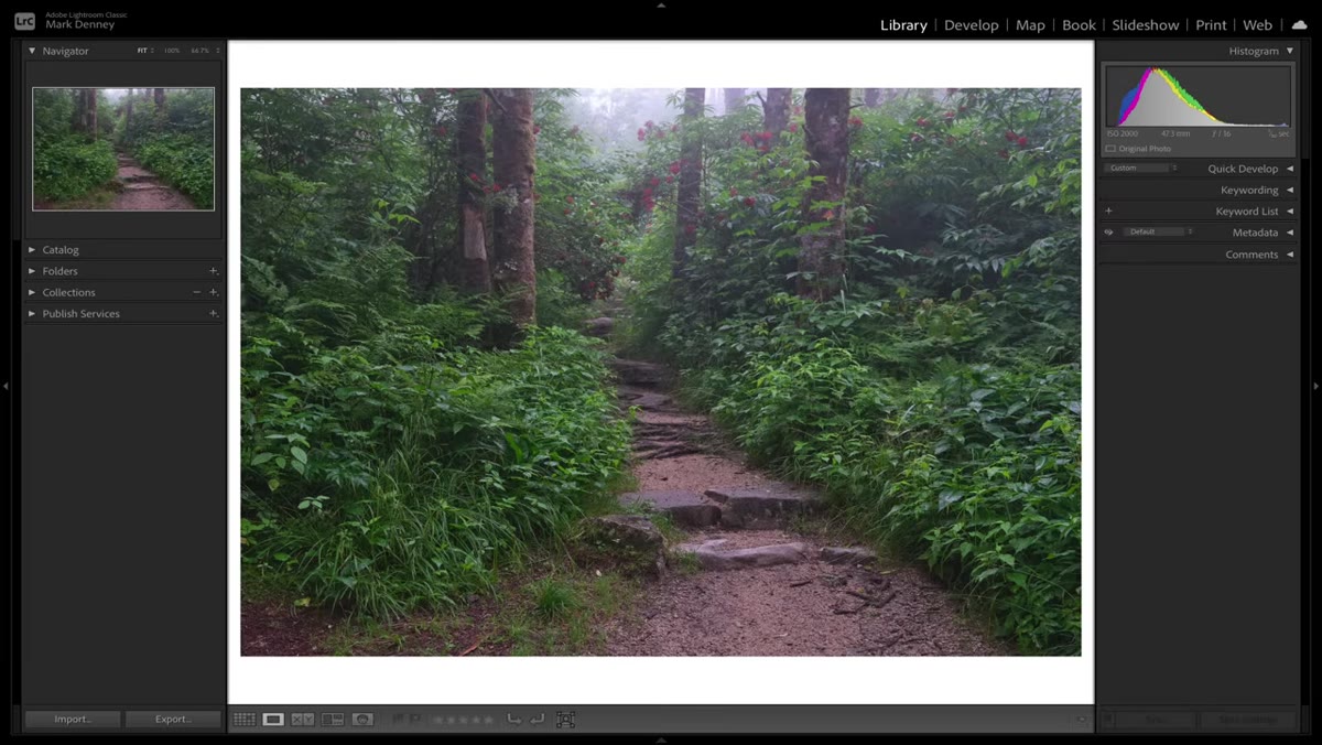 Toggle between raw file and edited version in Lightroom