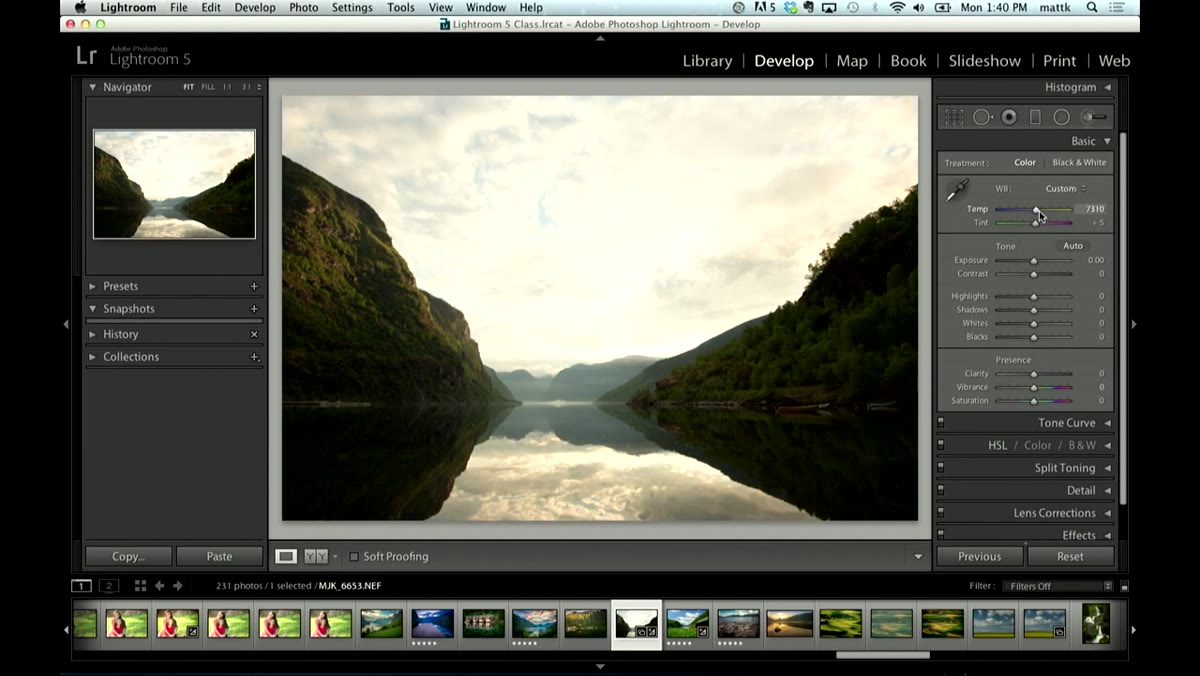 Global develop sliders adjusted before any local edits applied