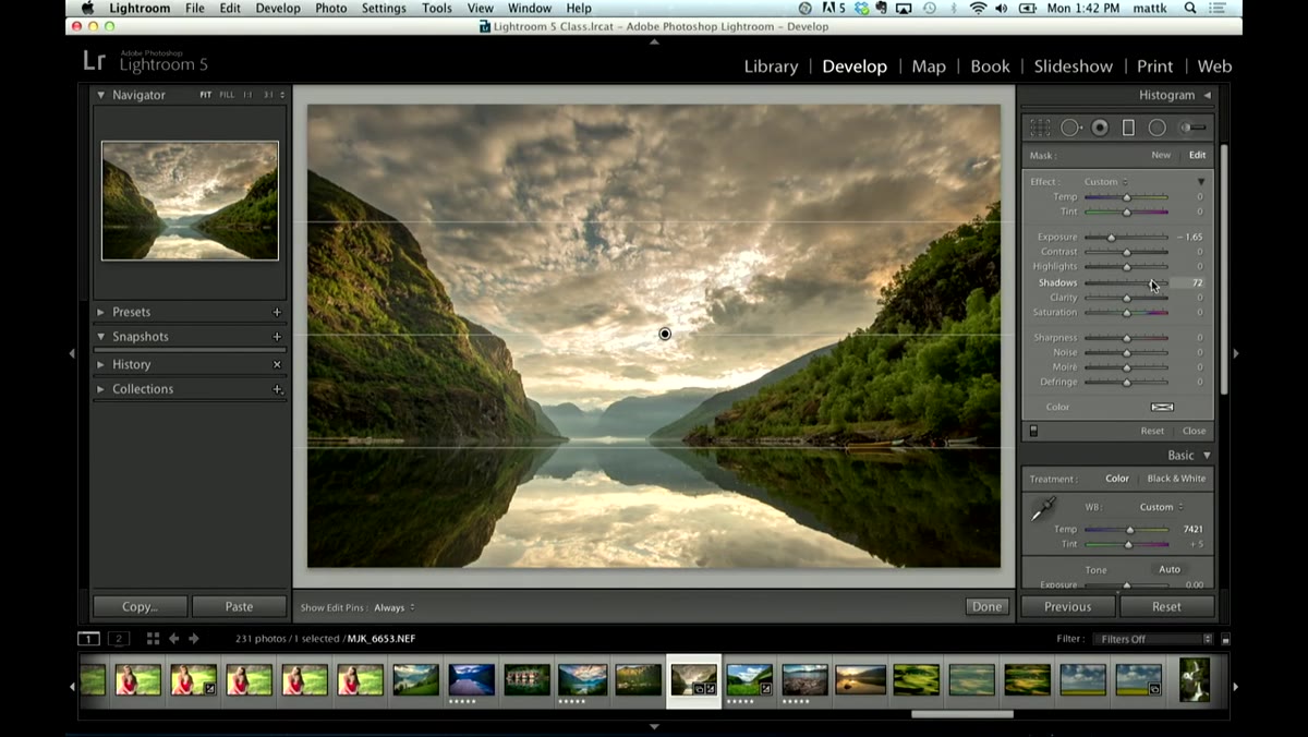 Shadow slider moved right while sky remains unaffected