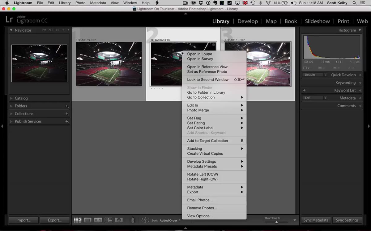 HDR Merge Preview window showing combined stadium image