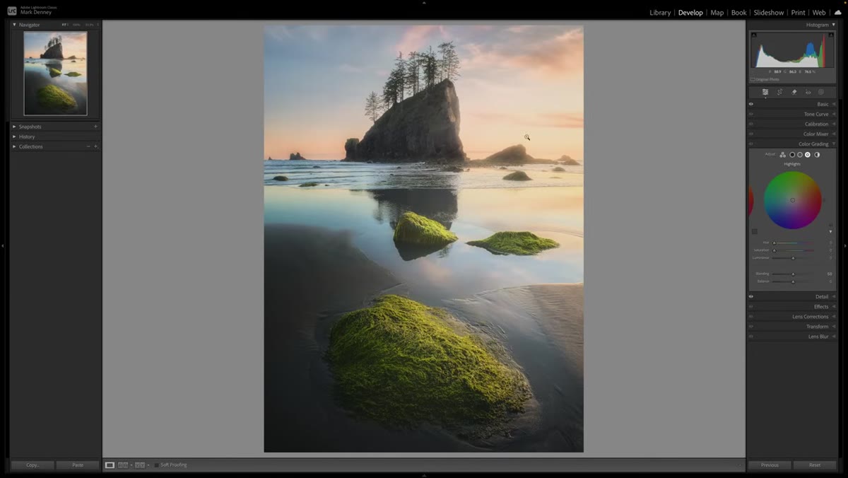 Luminance slider beneath the color wheel
