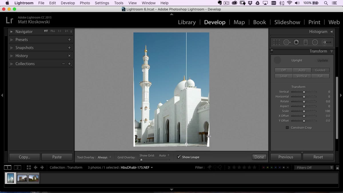 Constrain Crop checkbox enabled, white edge areas disappearing