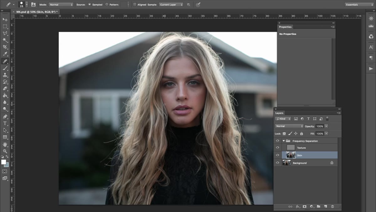 Duplicate layer created above original in the Layers panel