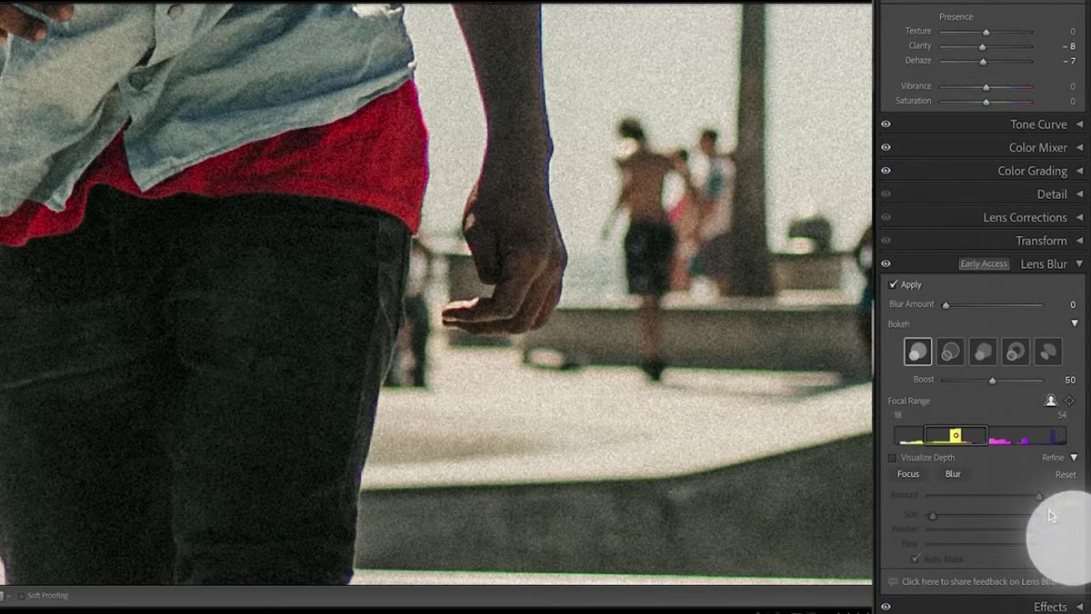 Refine tab open with brush painting over subject&rsquo;s hand