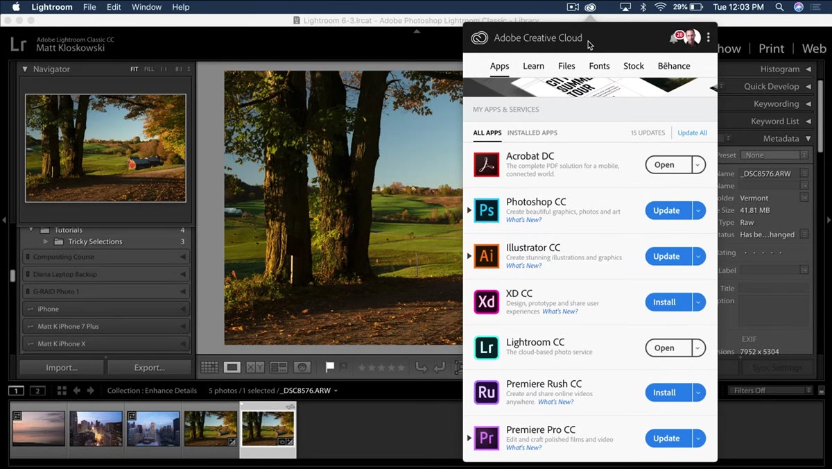 Lightroom &ldquo;About&rdquo; screen showing version 8.2