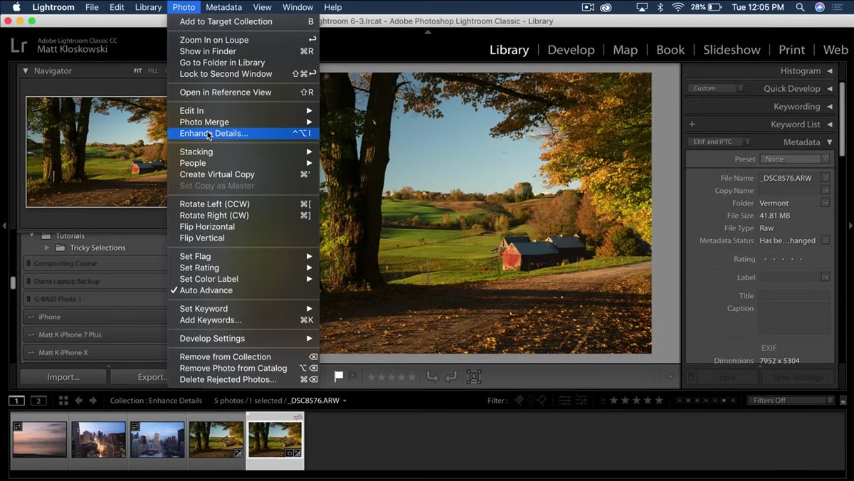 Raw file open in Lightroom Develop module