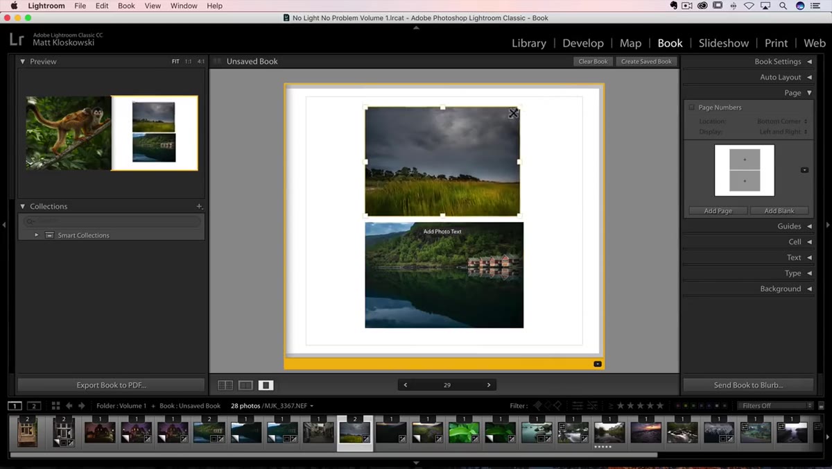 Book module with cell size being adjusted via slider