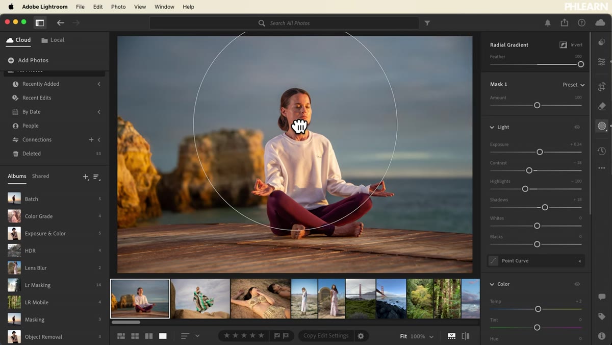 Bottom navigation showing Device, Lightroom, and Community tabs