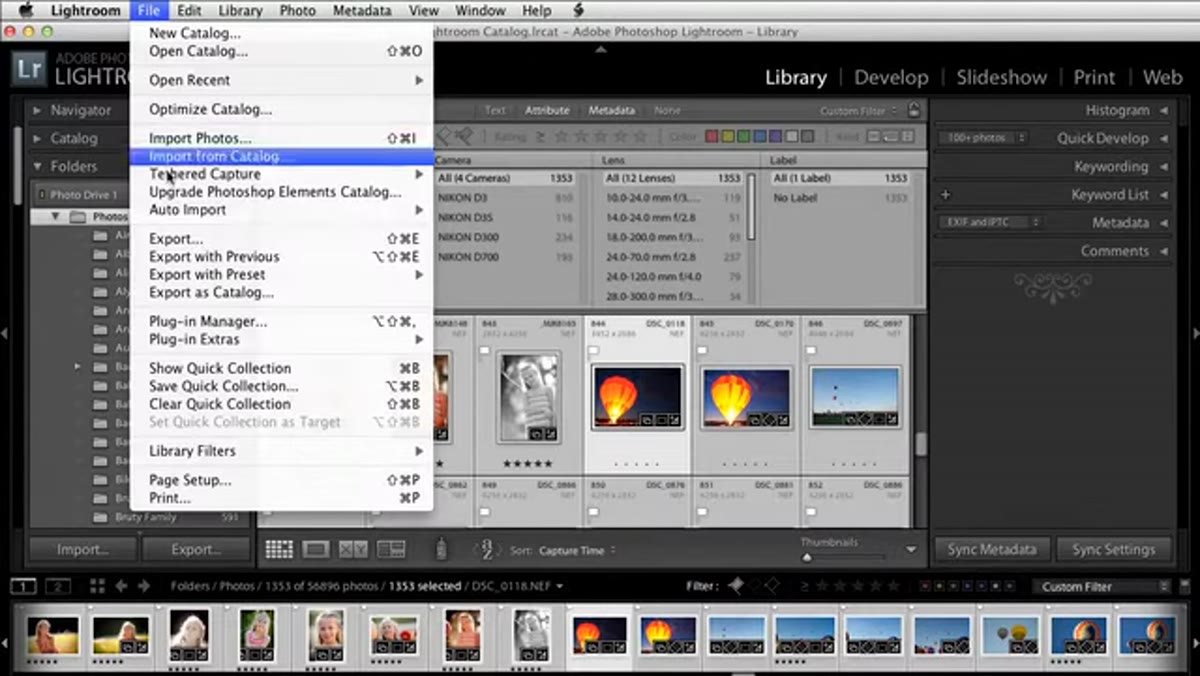 Edit menu showing &ldquo;Select All&rdquo; with filtered year photos in grid
