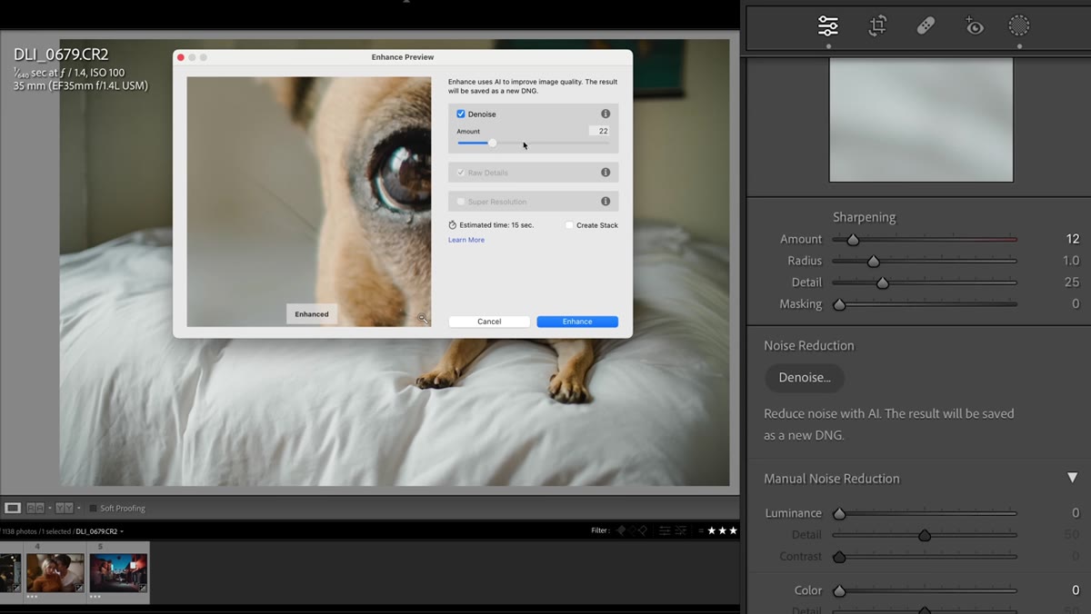 Amount slider at 50 with preview window open