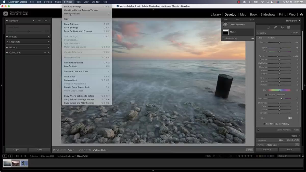 Copy Settings dialog with Masking checkbox selected