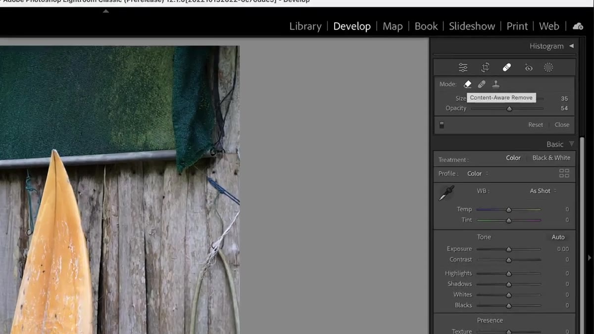 Masking panel open in the Develop module