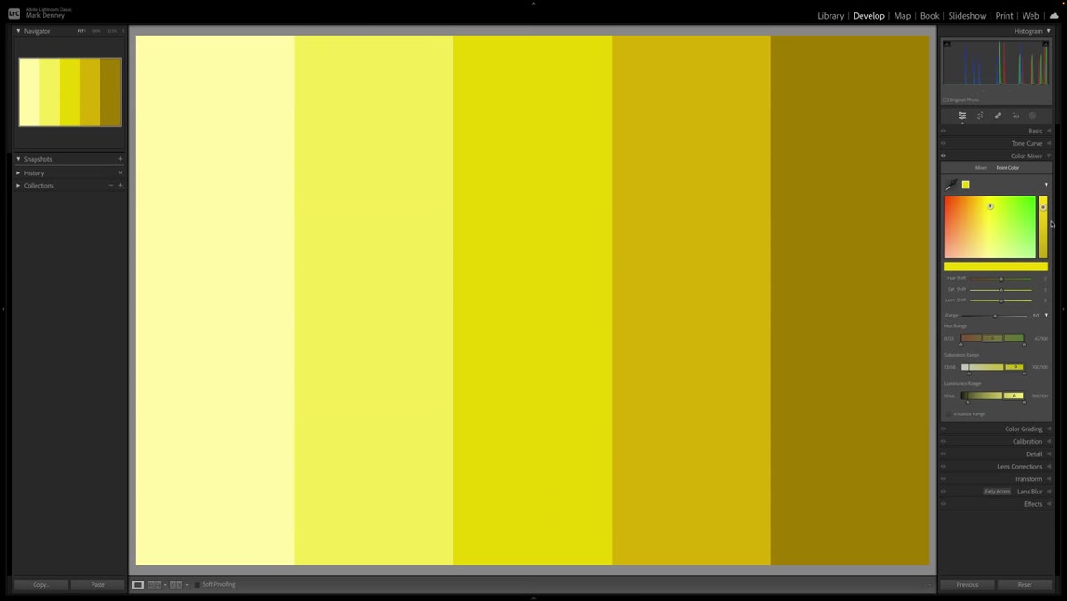 Eyedropper tool dropped on a specific color in the image