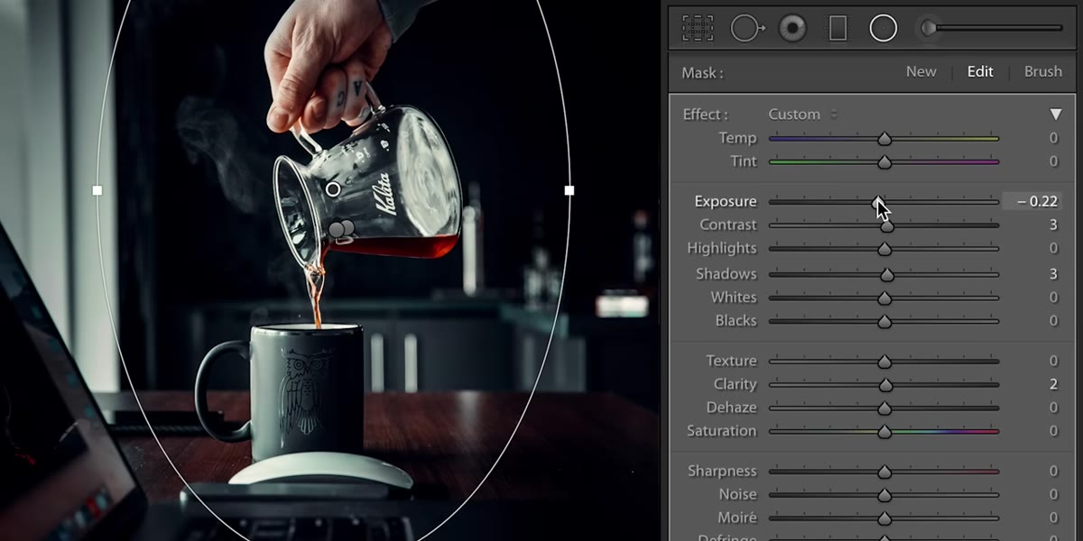 Second linear gradient mask being added to left side of image