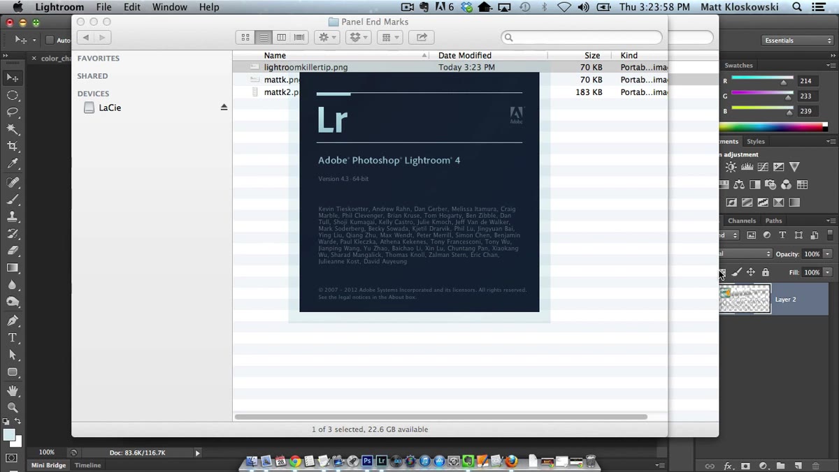 Lightroom right-click menu showing custom graphic as a new option