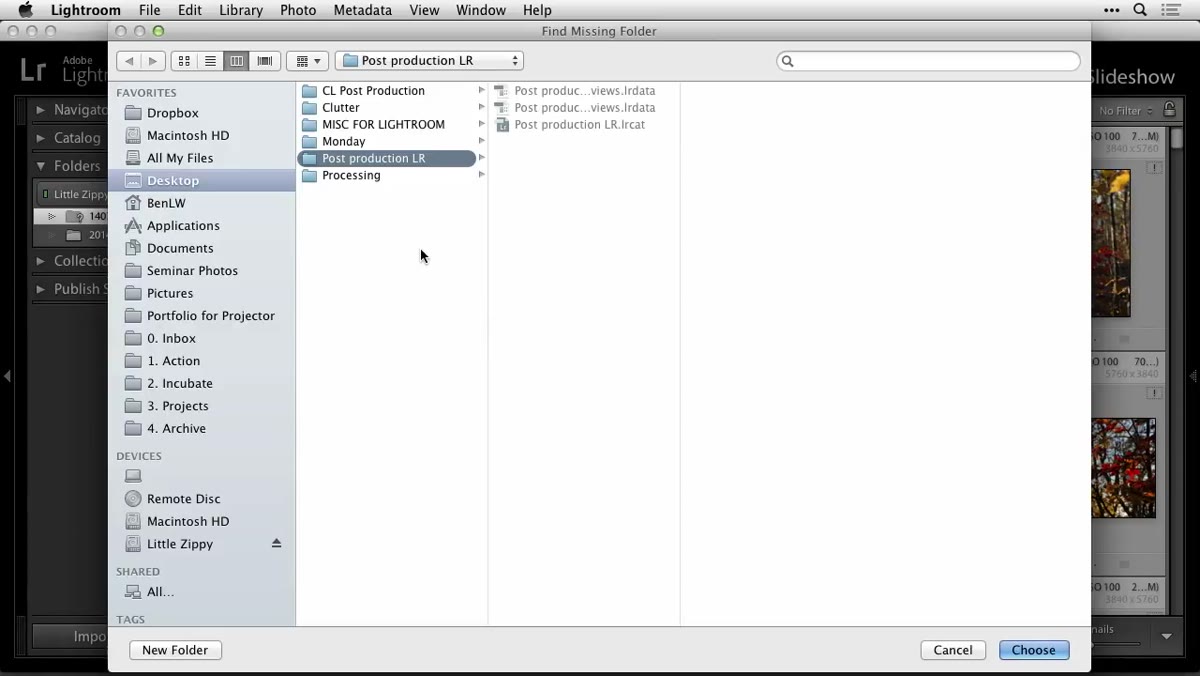 Standard file browser dialog open, navigating to renamed folder on hard drive