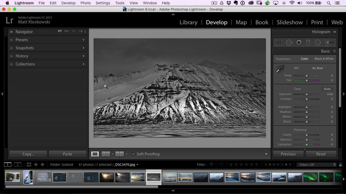 Creative Cloud updater and Lightroom Help menu shown