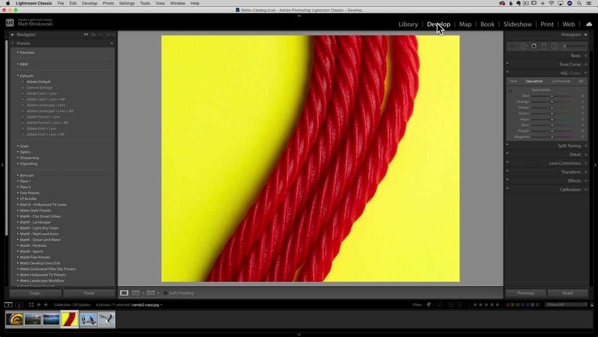 Develop module open with graduated filter, radial filter, and brush tool visible