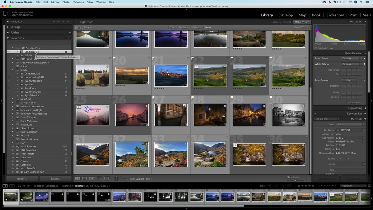Right-click context menu on a collection showing &ldquo;Sync with Lightroom&rdquo; option