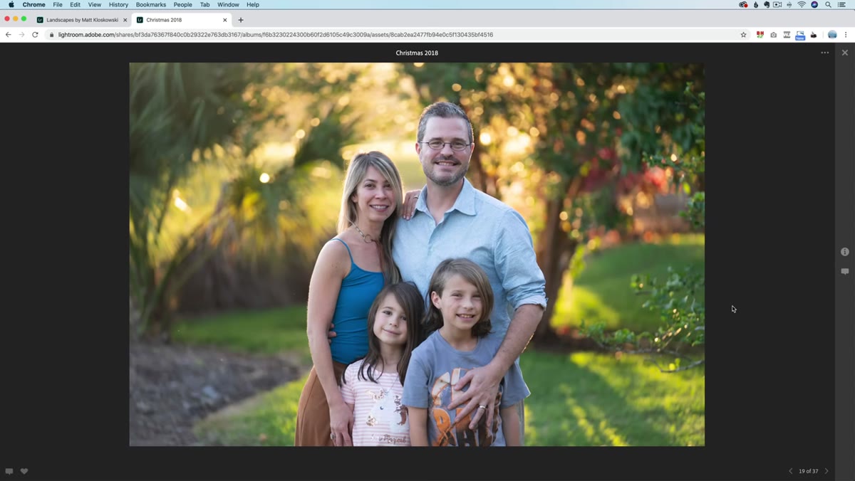 Finished online gallery viewed in a browser with photo grid displayed