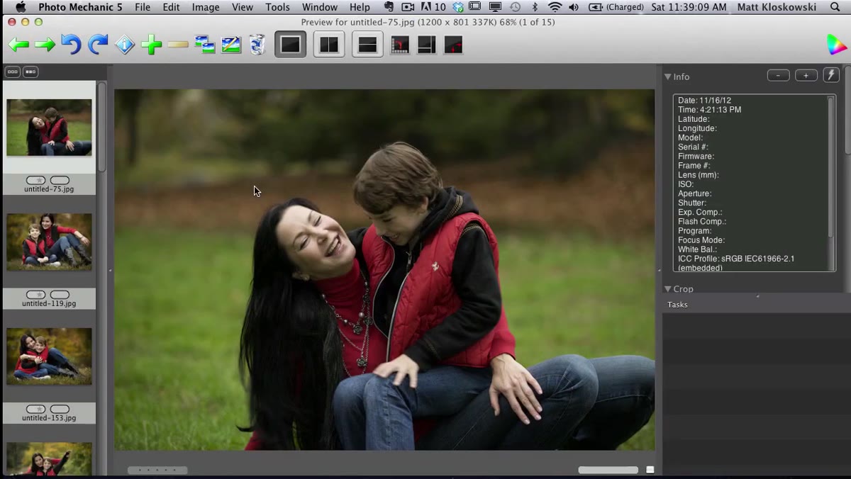 Photo Mechanic contact sheet showing thumbnails loading instantly