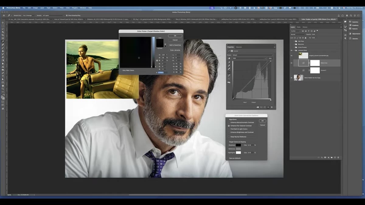 Eyedropper sampling shadow area on reference image