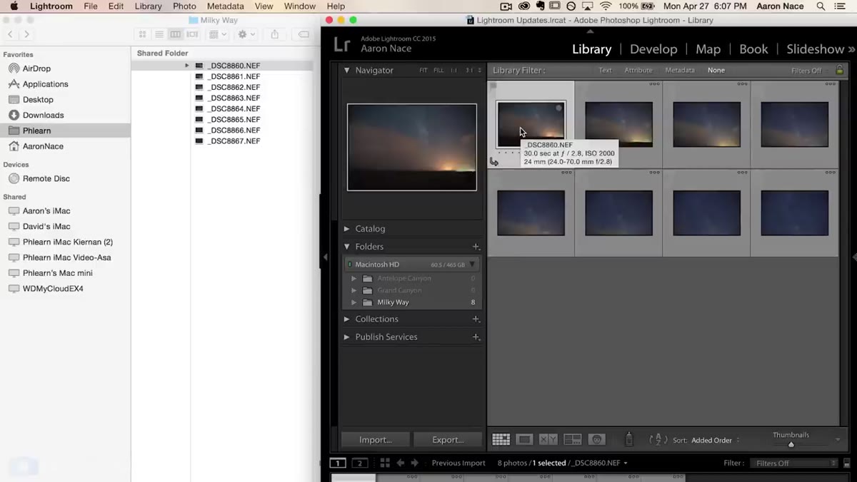 Scrolling through vertical sky sequence left to right