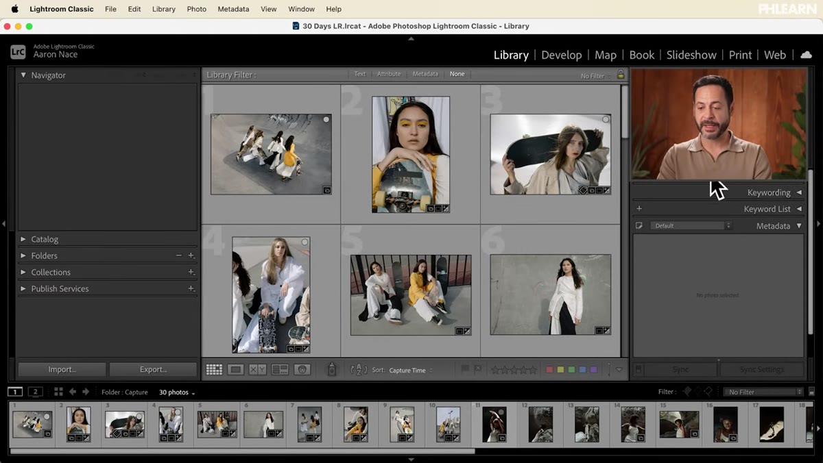 Lightroom Classic with sidebars collapsed for a clean workspace