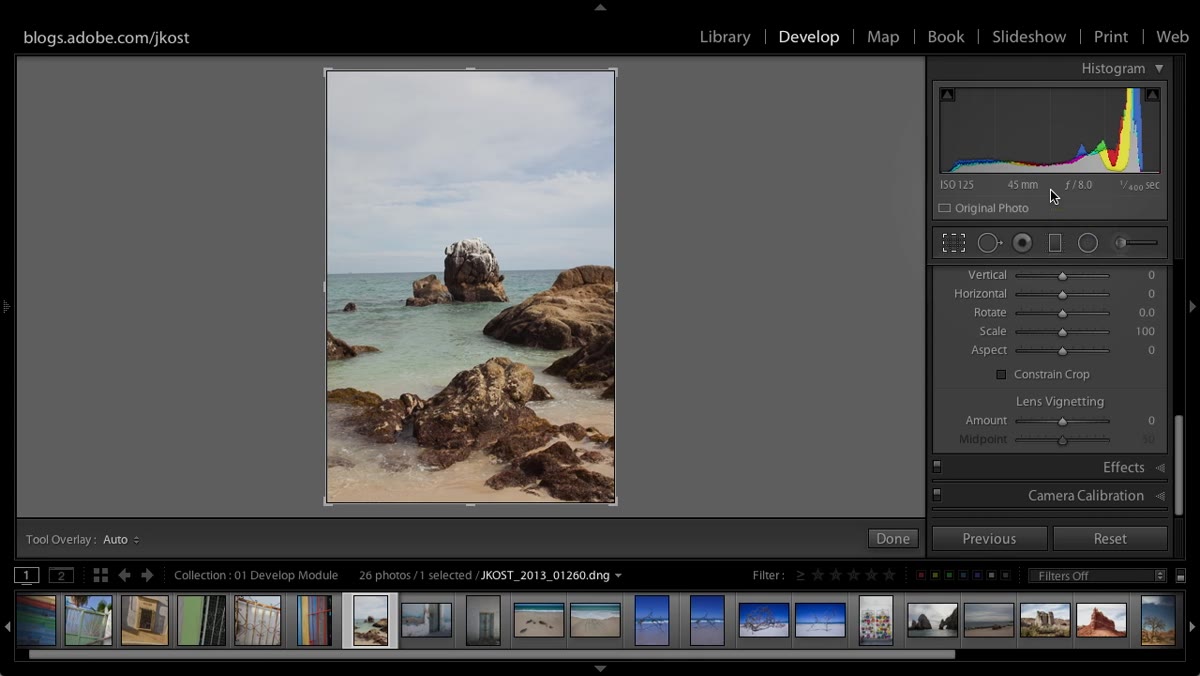 Side-by-side comparison of high-contrast and low-contrast image histograms