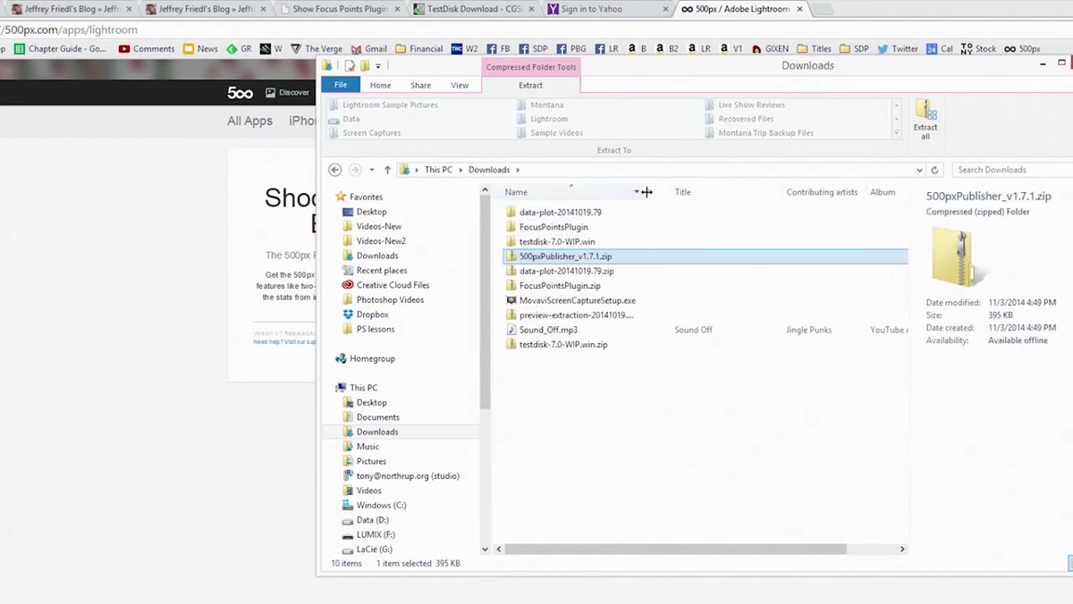 Downloaded ZIP file in the system file browser