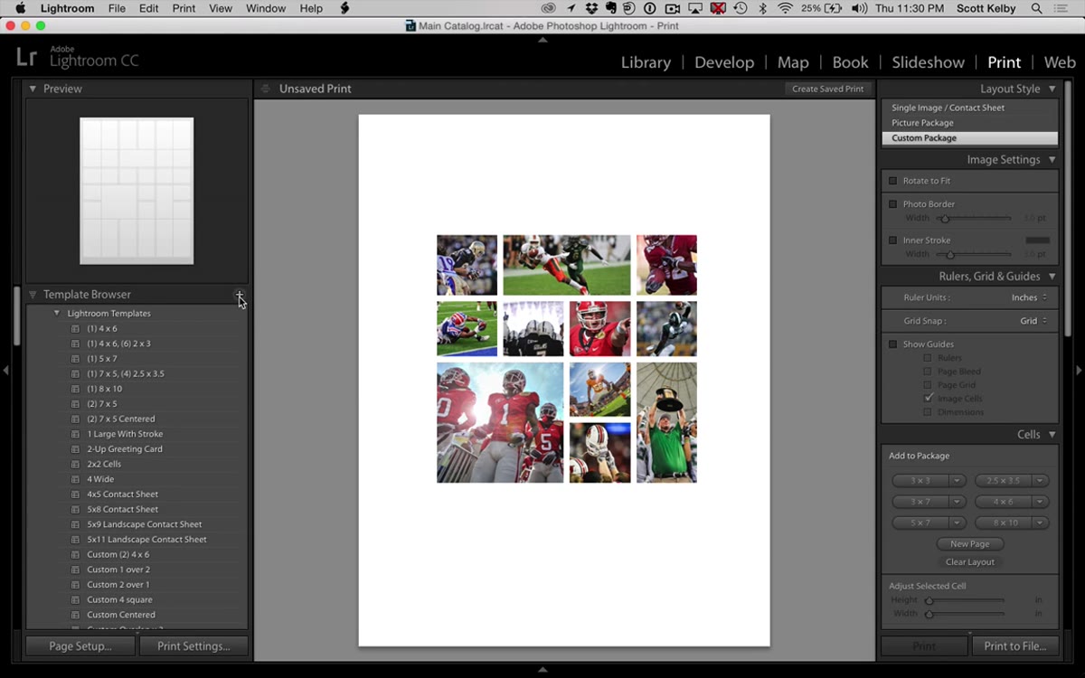 Template browser panel with plus sign button highlighted